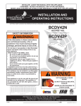 Continental Fireplaces BCDV42P Operating instructions