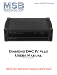 MSB Technology Diamond DAC IV Specifications