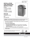 Raypak RP2100 ASME Operating instructions