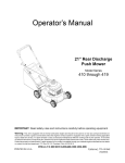 MTD 410 through 419 Operator`s manual