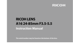 Ricoh A16 24-85mm F3.5-5.5 Instruction manual