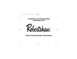 Robertshaw 300-226 Programming instructions