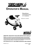 Yard-Man 100 Operator`s manual