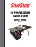 SawStop PCS175 Owner`s manual