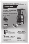 12-Cup Programmable Coffeemaker Cafetière programmable de 12