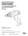 Craftsman 315.113980 Operator`s manual