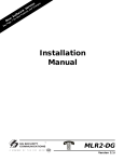 SG Security Communications MLR2-E Installation manual