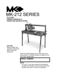 MK Diamond Products MK-212 Series Owner`s manual
