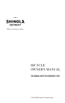 SHINOLA Bicycle Owner`s manual