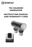 Zodiac TRI CHLORINE GENERATOR Instruction manual