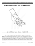 MTD 54M Operator`s manual
