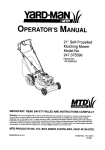 Yard-Man 12A-559K402 Operator`s manual