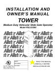 Allstar ANSI/UL 325 Owner`s manual