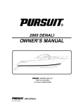 PURSUIT 2865 DENALI Owner`s manual