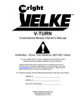 Wright Velke V-TURN Owner`s manual