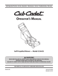 Cub Cadet CC 46 ES Operator`s manual
