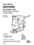 Craftsman 315.172321 Owner`s manual