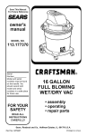 Craftsman 113.177370 Owner`s manual