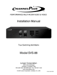 Channel Plus SVS-88 Installation manual