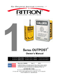 Ritron " 6 " SERIES OUTPOST Owner`s manual