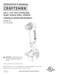 Craftsman 315.101540 Operator`s manual
