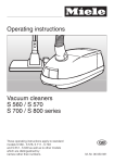 Miele S 570 series Operating instructions