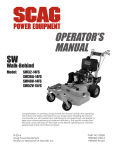 Scag Power Equipment SW52V-15FS Operator`s manual