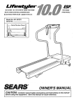 Sears Lifestyler Extend 10.0 Owner`s manual