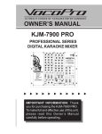 VocoPro KJM-7900 PRO Owner`s manual