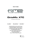 RME Audio OctaMic XTC User`s guide