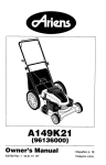 Ariens A149K21 (96136000) Owner`s manual