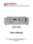 Crown FM-3 User`s manual