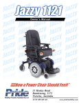 Pride Mobility JAZZY 1121 Owner`s manual
