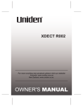 Uniden XDECT R002 Owner`s manual