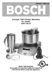 Bosch MUM 7400 UC Owner`s manual