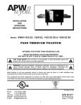 APW Wyott XWAV1829EZ Operating instructions