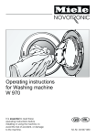 Miele W 970 Operating instructions