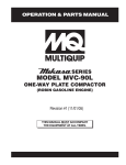 MULTIQUIP Mikasa MVC-90L Specifications