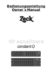 Zeck Audio Champ2.250 Owner`s manual