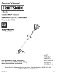 Craftsman WEEDWACKER INCREDI.PULL 316.711970 Operator`s manual