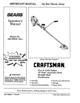 Craftsman 358.798270-32ce Important Operator`s manual