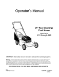 MTD Series 410 through 429 Operator`s manual