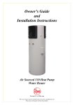 Rheem Air Sourced 310 Specifications