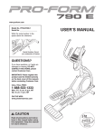 ProForm PFEL07909.1 User`s manual