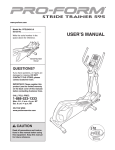 Pro-Form PFEL94910.0 User`s manual