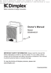 Dimplex DGWH4031 Owner`s manual