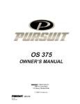 PURSUIT OS 375 Owner`s manual