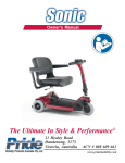 Pride Mobility Sonic Owner`s manual