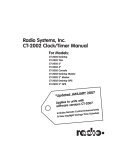 Radio Systems CT-2002 Operating instructions