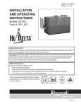 Raypak Hi Delta 302A-902A Operating instructions